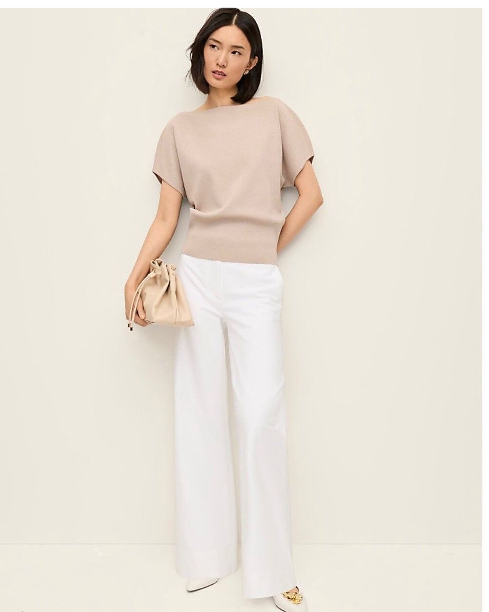 Ann Taylor Modern Wide Leg Bi-stretch Curvy Fit Dress Pants Size 4